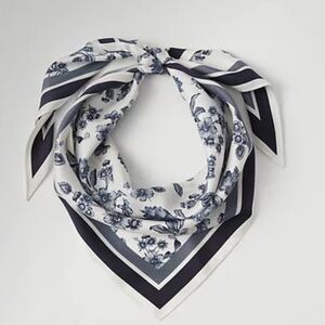 Ann Taylor Toile Triangle Silk Scarf NWT